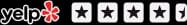 Yelp logo next to a 4.5 out of 5-star rating.
